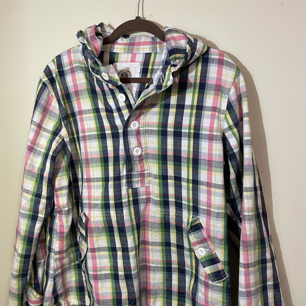 Merona Women’s S/M Jacket Pastel Plaid Cotton Drawstring‎ Pullover Hoodie